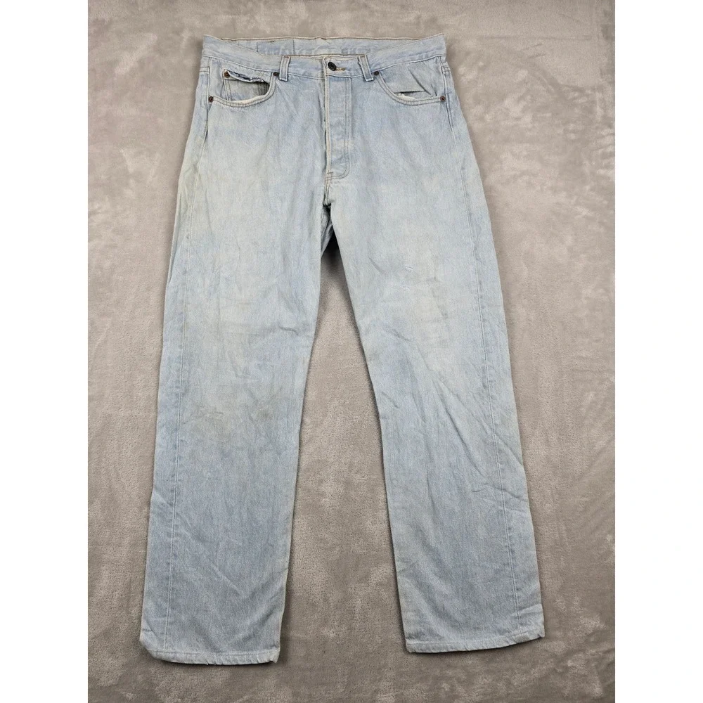 Vintage Levi's 501 Button Fly Jeans Mens 36x32 Fit 34x31 Blue Made In USA 80s